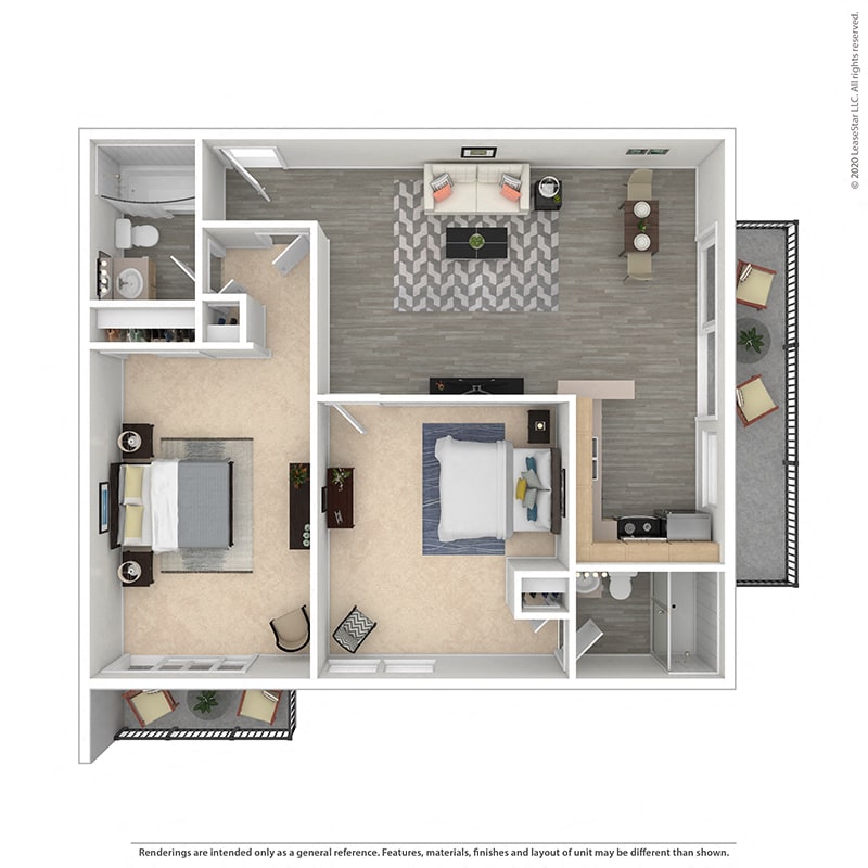 Floor Plan - TwoBedroomTwoBath-PlanB