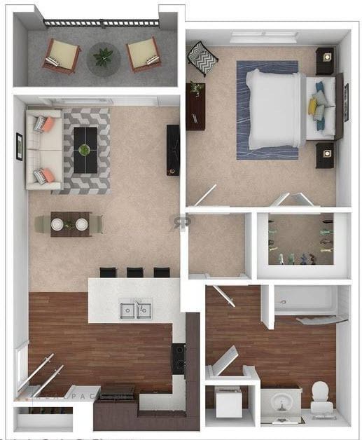 Floor Plan - One Bedroom -3 AF