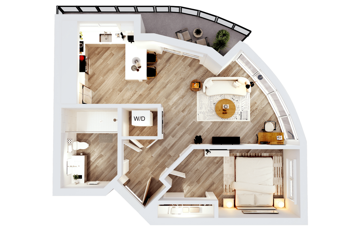 Floor Plan - The Landmark - One Bedroom