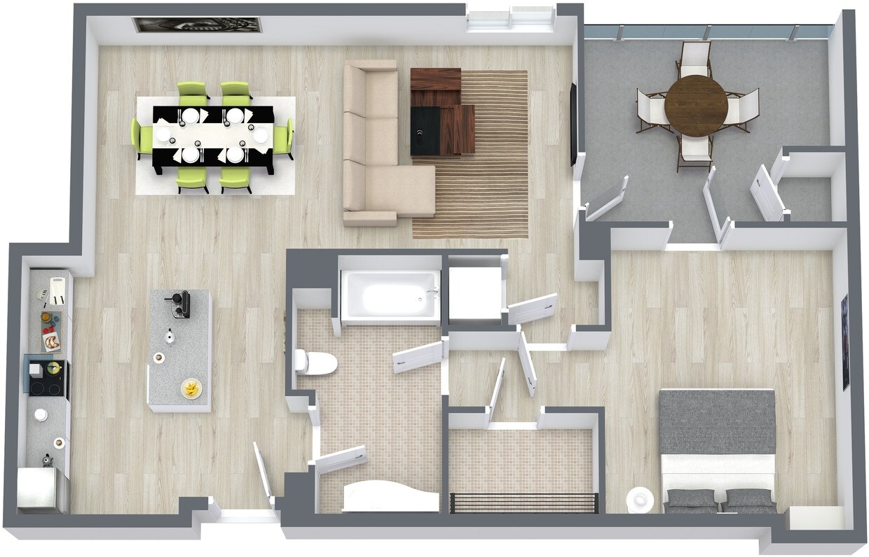 Floor Plan - 1 Bed/1 Bath-A4