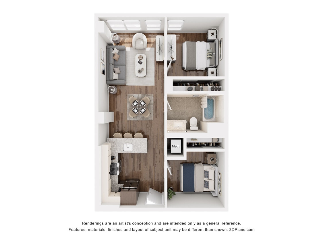 Floor Plan - N - 2 Bedroom