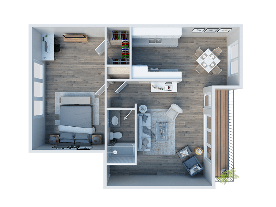 Floor Plan - 1x1 renovated