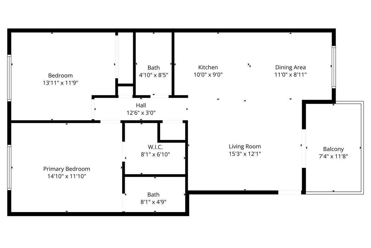 Floor Plan - Two Bedroom- Two Bath