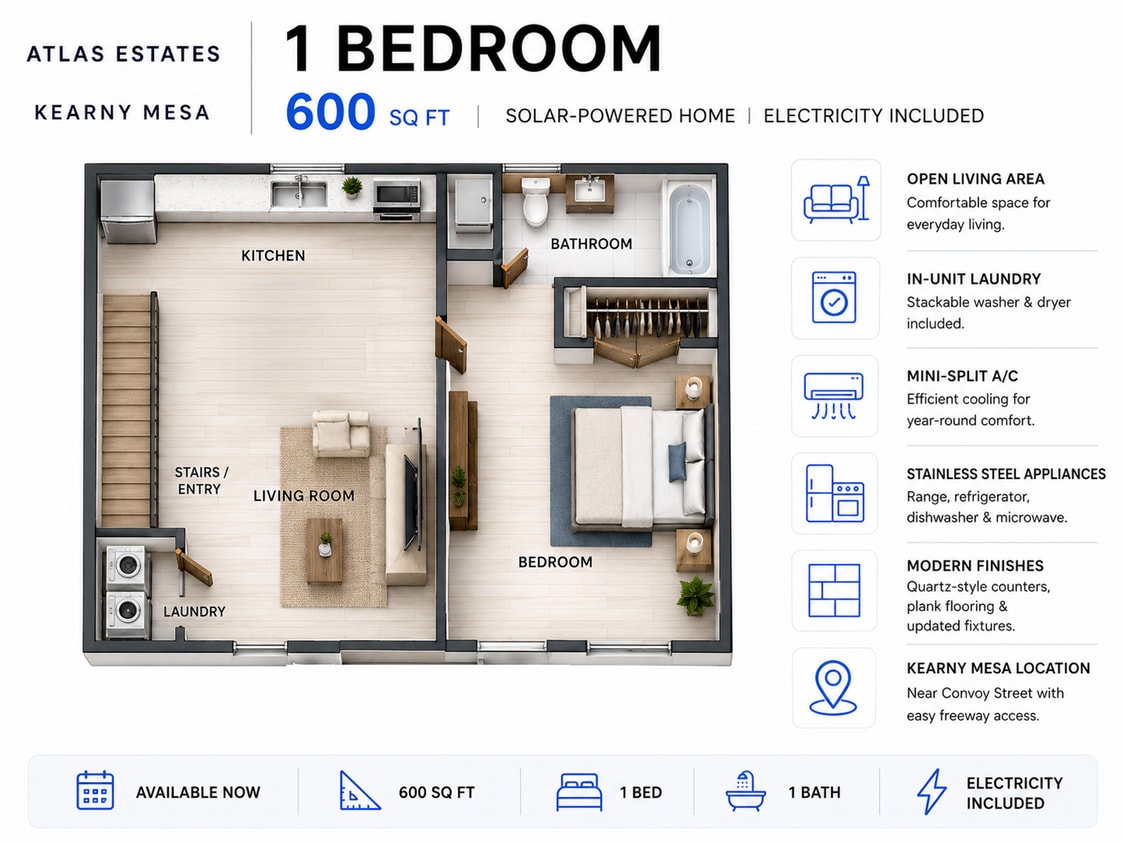 Floor Plan - 1BR/1BA