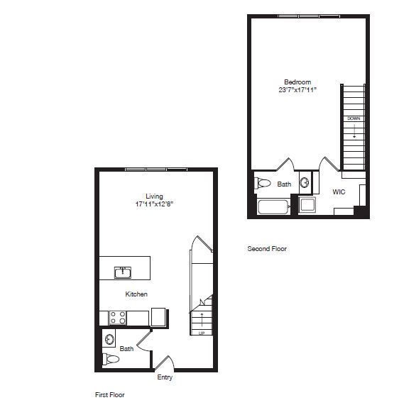 Floor Plan - AT01 | 1X1.5 Townhome