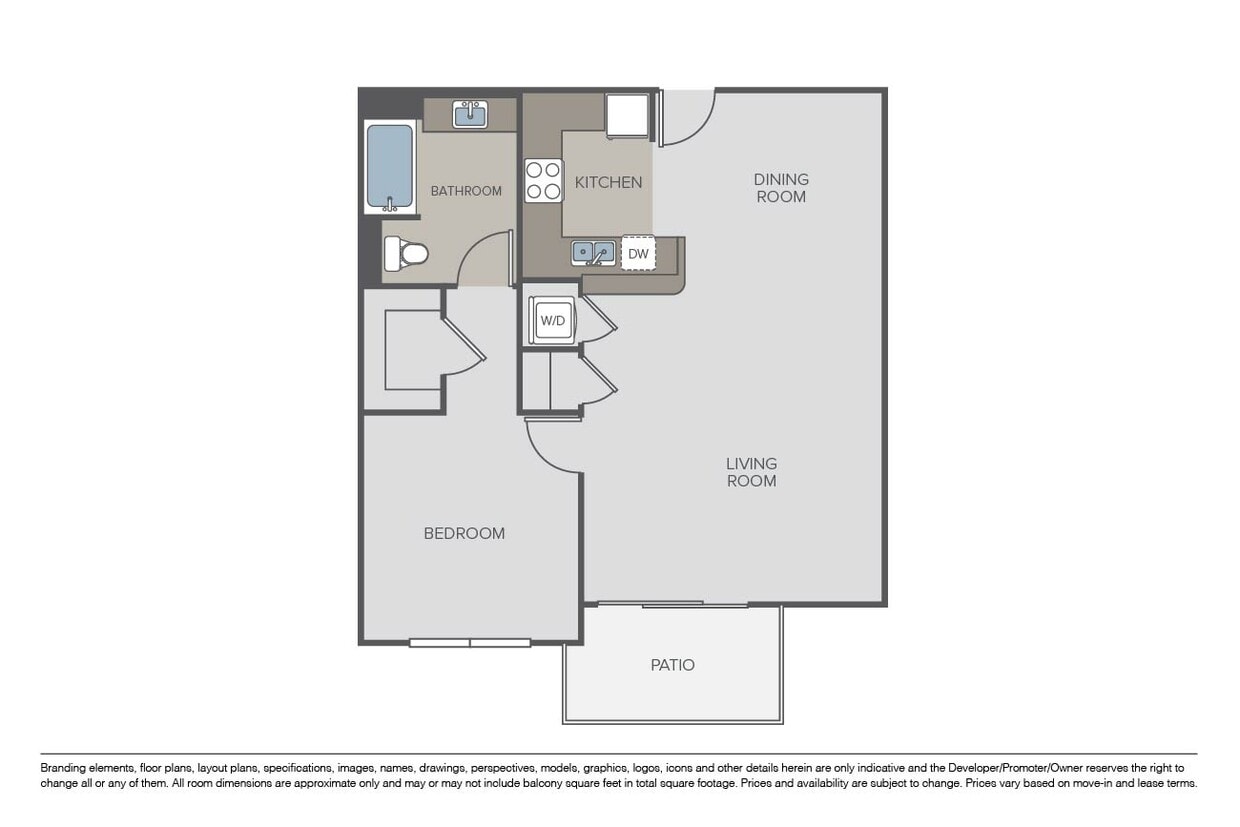 Floor Plan - 1 Bed 1 Bath