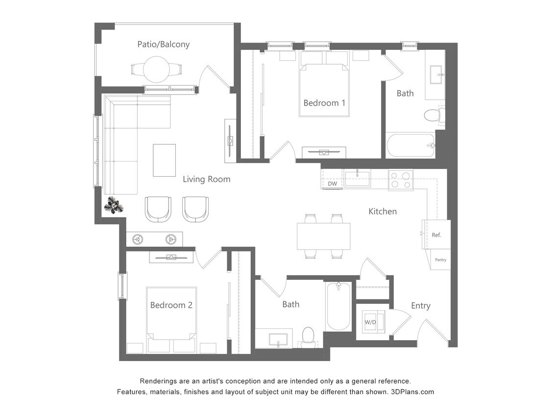 Floor Plan - 2C - 2 Bedroom