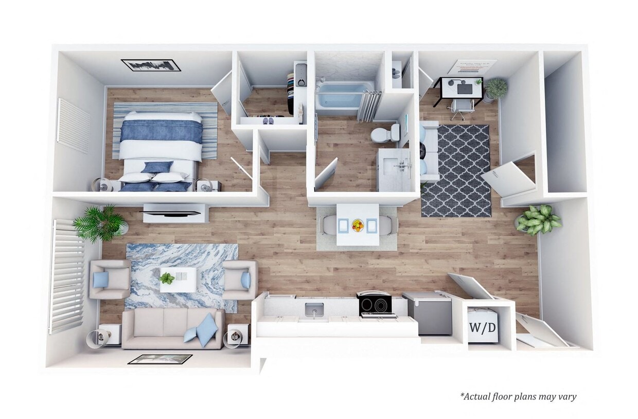 Floor Plan - 1 Bedroom With Den, 1 Bath
