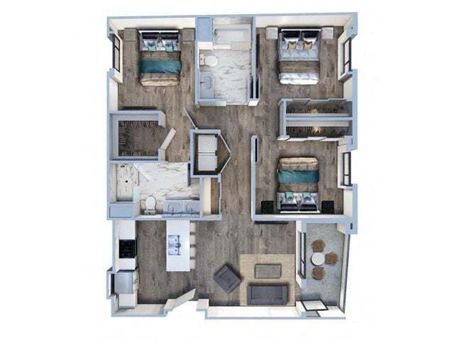 Floor Plan - 3Bed/2Bath-A1