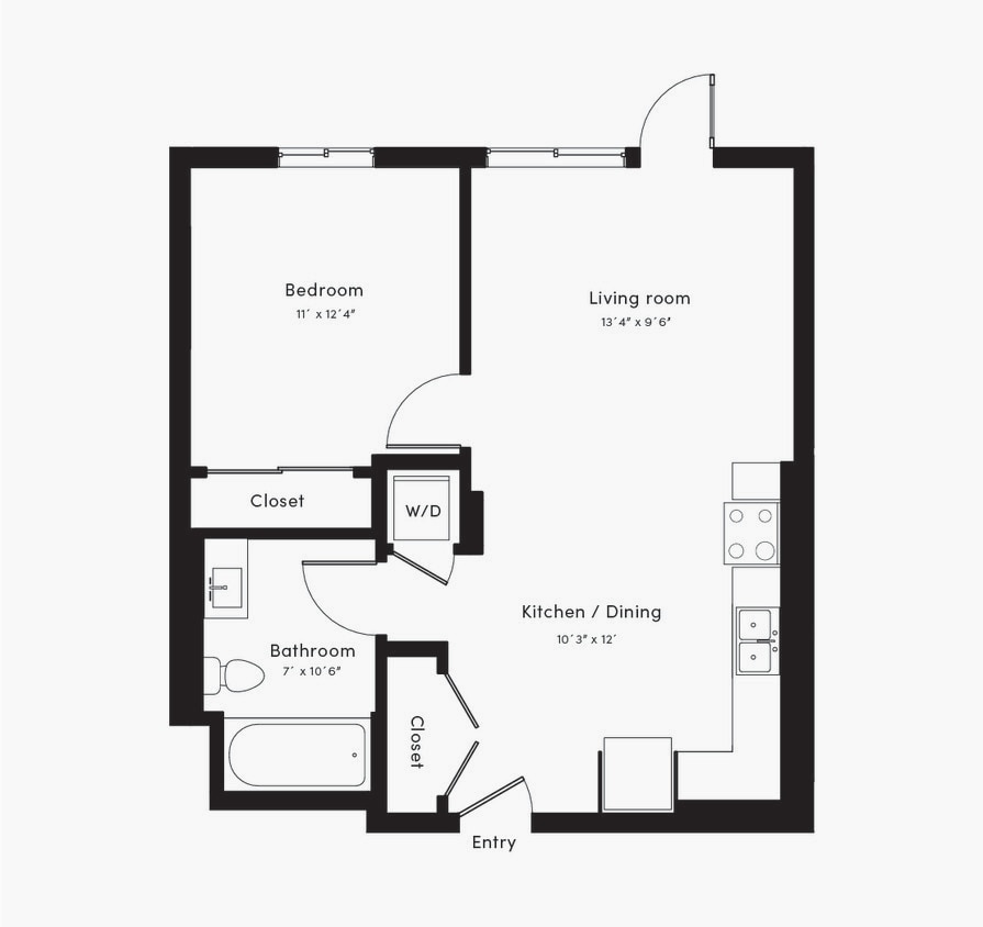 Floor Plan - 1 Bedroom