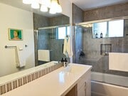 2nd BATH FULLY TILED SHOWER W/ ACCENT NICHE & STORAGE - Large Bright Front Remolded 2x2 Unit