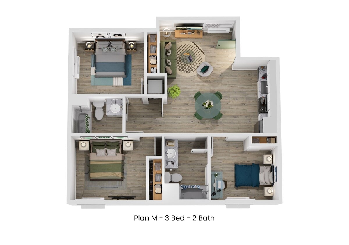 Floor Plan - Plan M - 3 x 2
