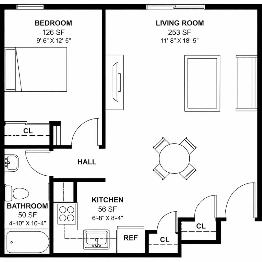 Floor Plan - One Bedroom