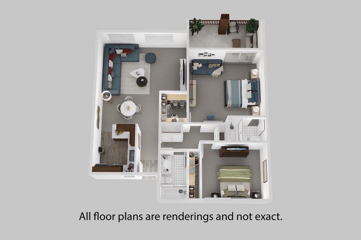 Floor Plan - Two Bedroom + Two Bath