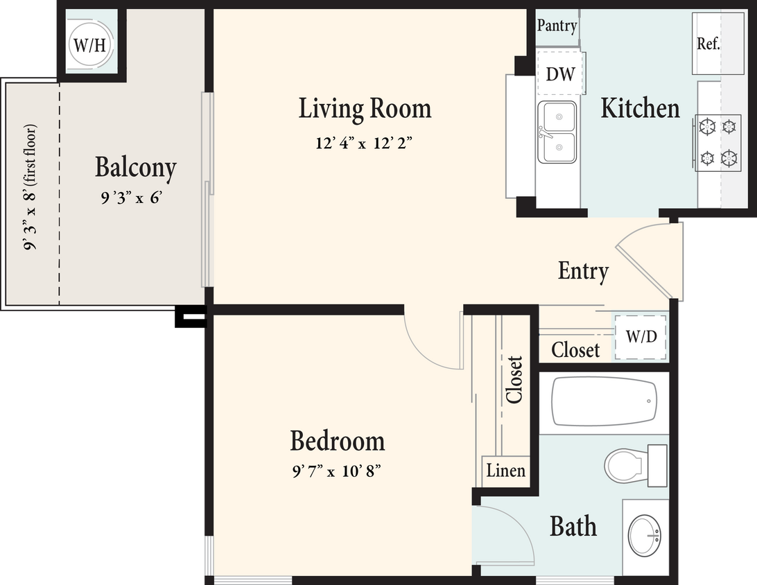 Floor Plan - 1/1JD
