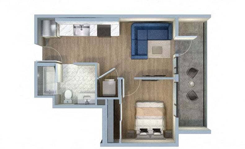 Floor Plan - 1 Bed/1 Bath-1A/1B