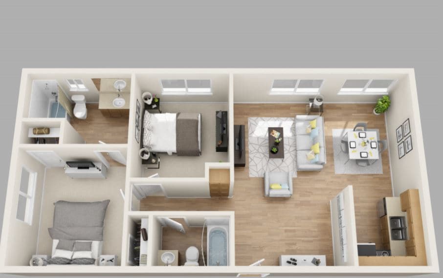 Floor Plan - Two Bedroom, Two Bath C