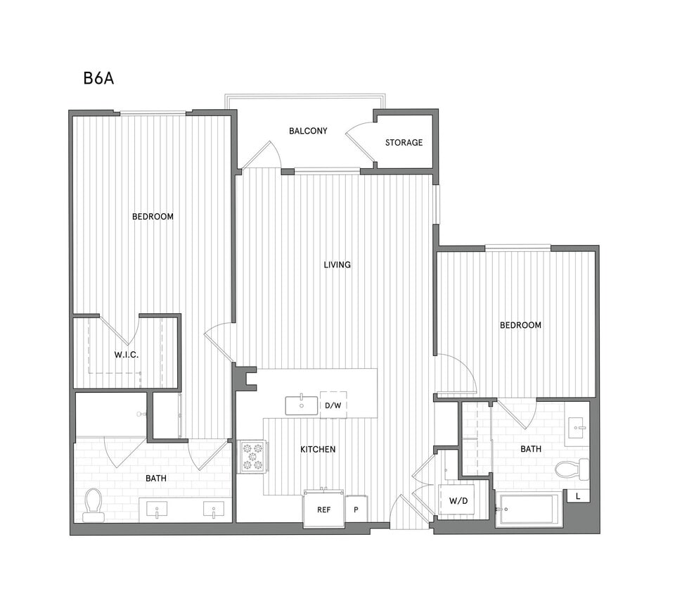 Floor Plan - 2 BR/2 BA