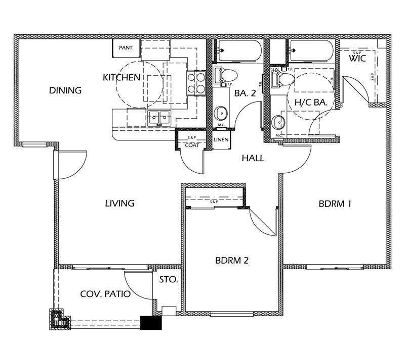 Floor Plan - 2 Bedroom 2 Bath