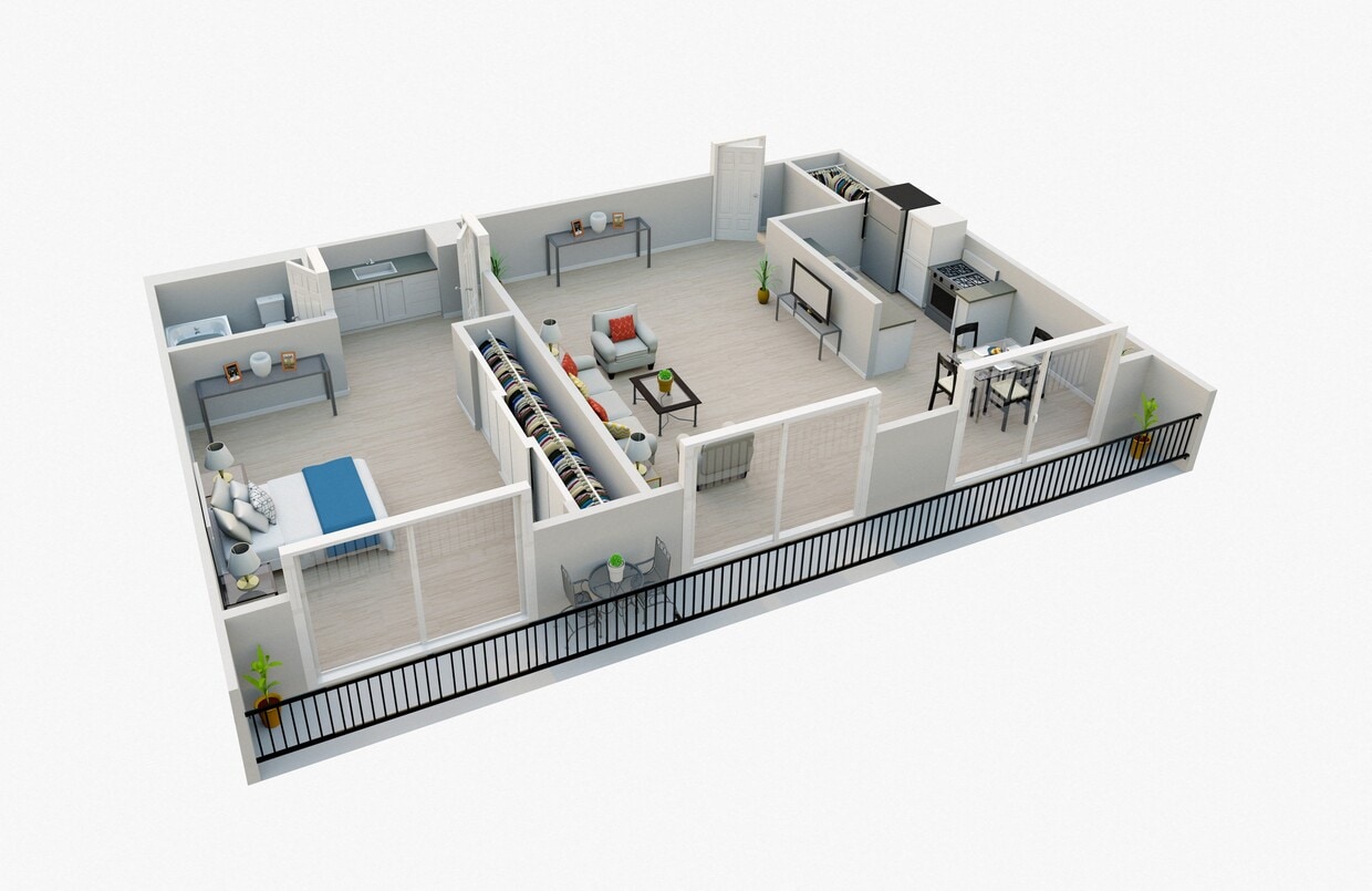 Floor Plan - One Bedroom, One Bath