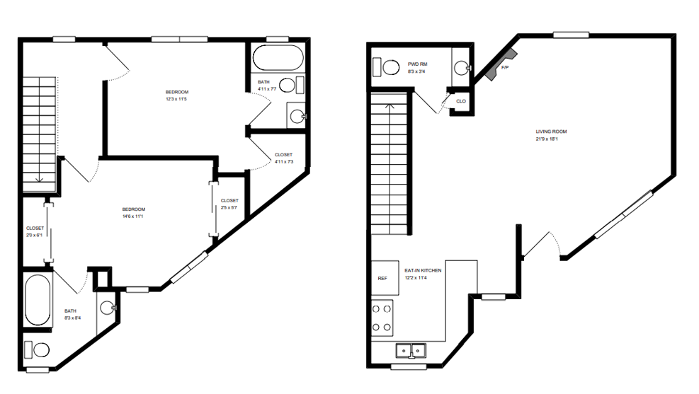 Floor Plan - 2B - Townhome