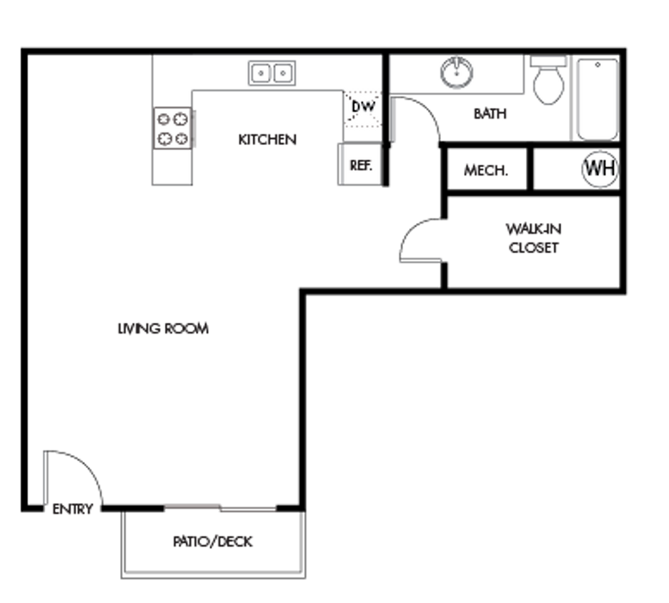 Floor Plan - Extra Large Renovated Studio apartment in Ocean...