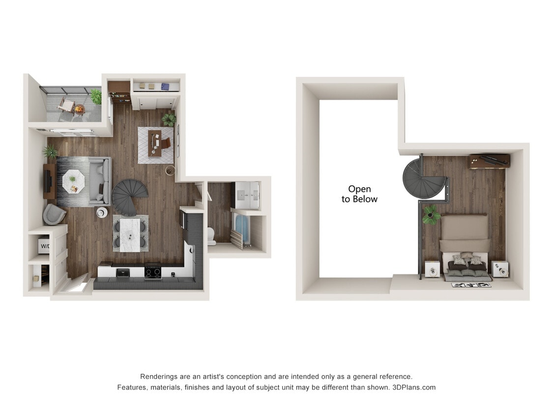 Floor Plan - Studio +Loft - 930 sqft