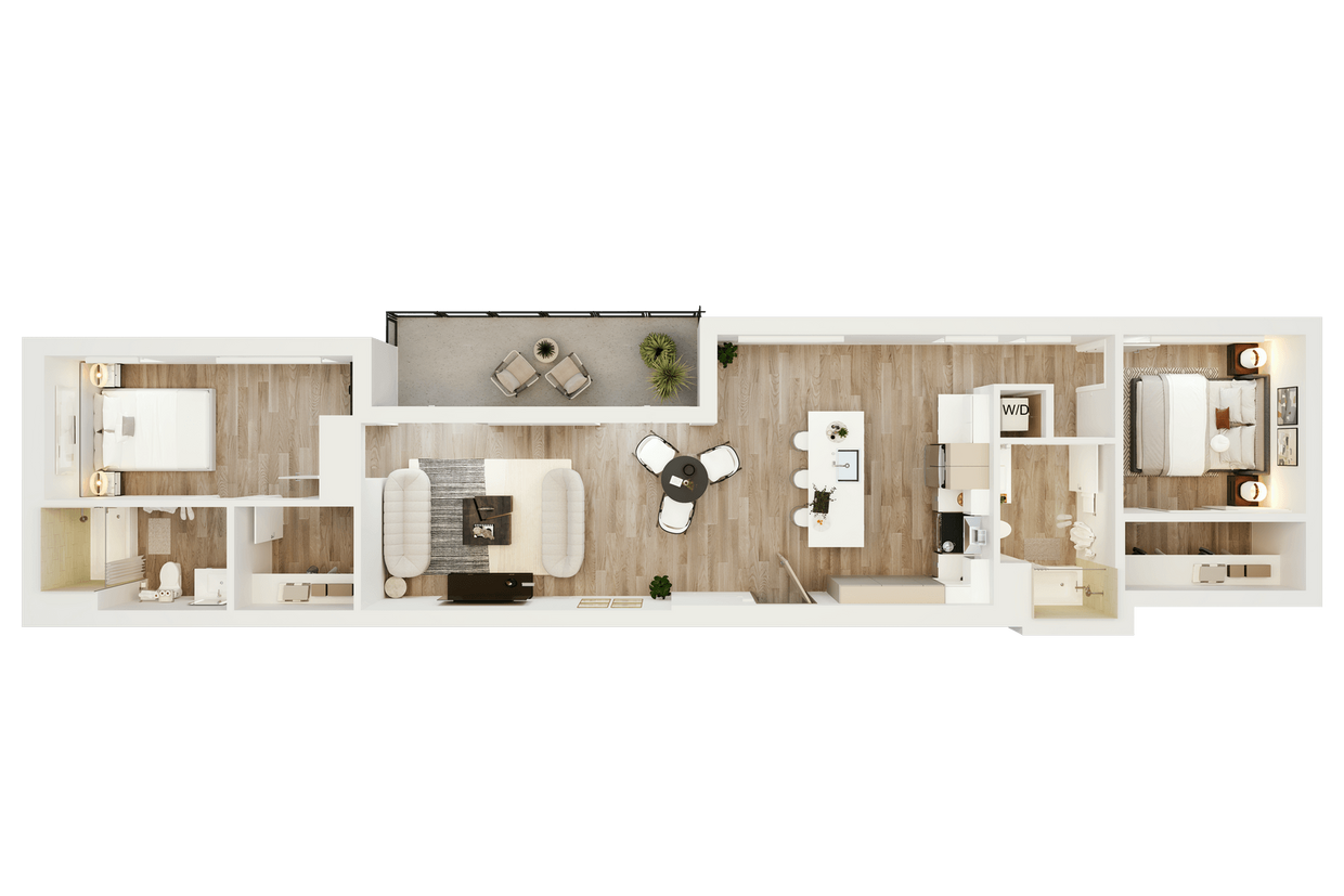 Floor Plan - The Venice - Two Bedroom Penthouse