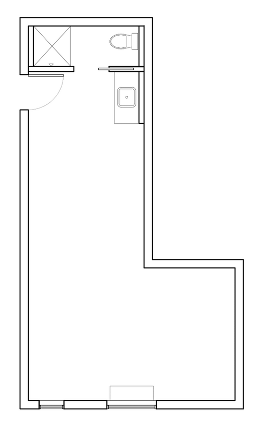 Floor Plan - 102-D 330 sqft