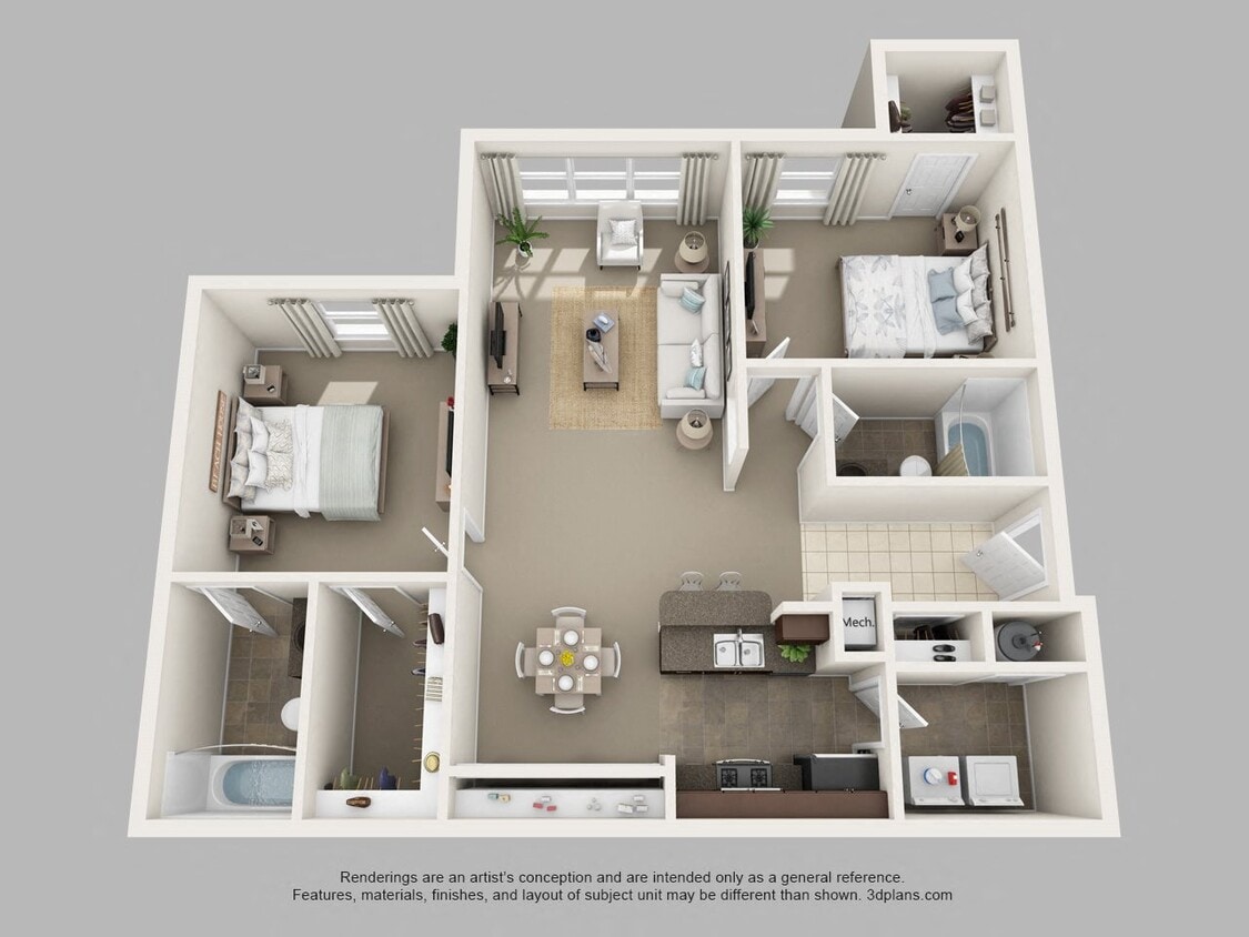 Floor Plan - 2 Bedroom + 2 Bath