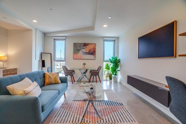 Living Room at The Jagger Apartments in West Los Angeles featuring Studios, One Bedroom Apartments a - The Jagger