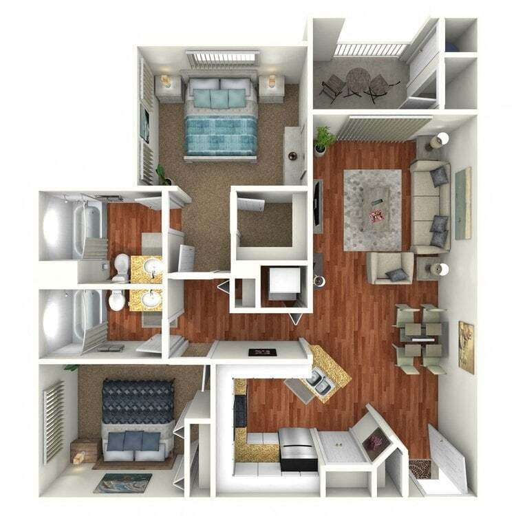 Floor Plan - 2 Bedroom 2 Bath
