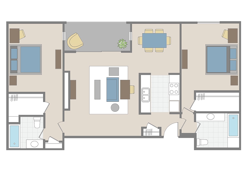 Floor Plan - 1 x 1 A - K
