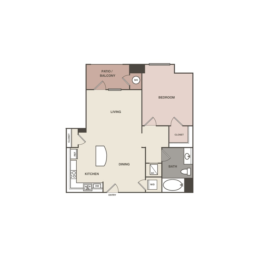 Floor Plan - 1 Bedrm 1 Bath 803  Renovated