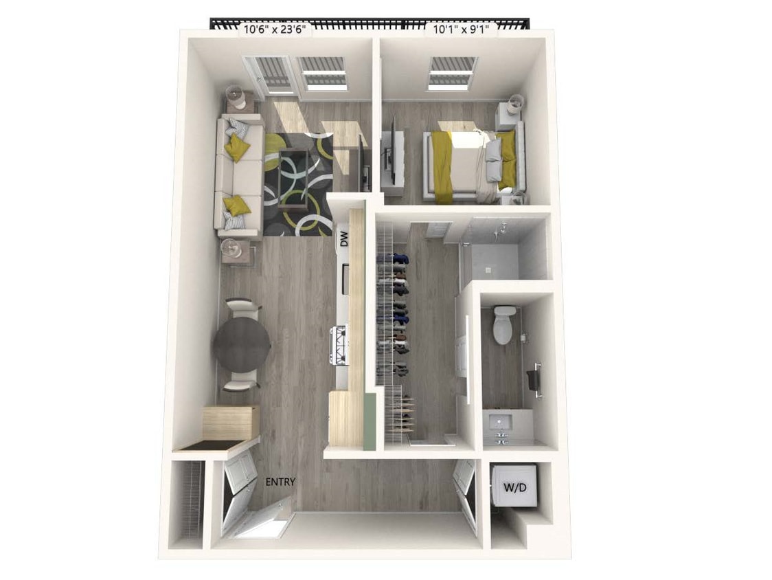Floor Plan - AM3V-FinishI-646sf
