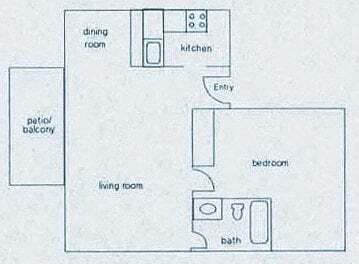 Floor Plan - One Bedroom One Bathroom