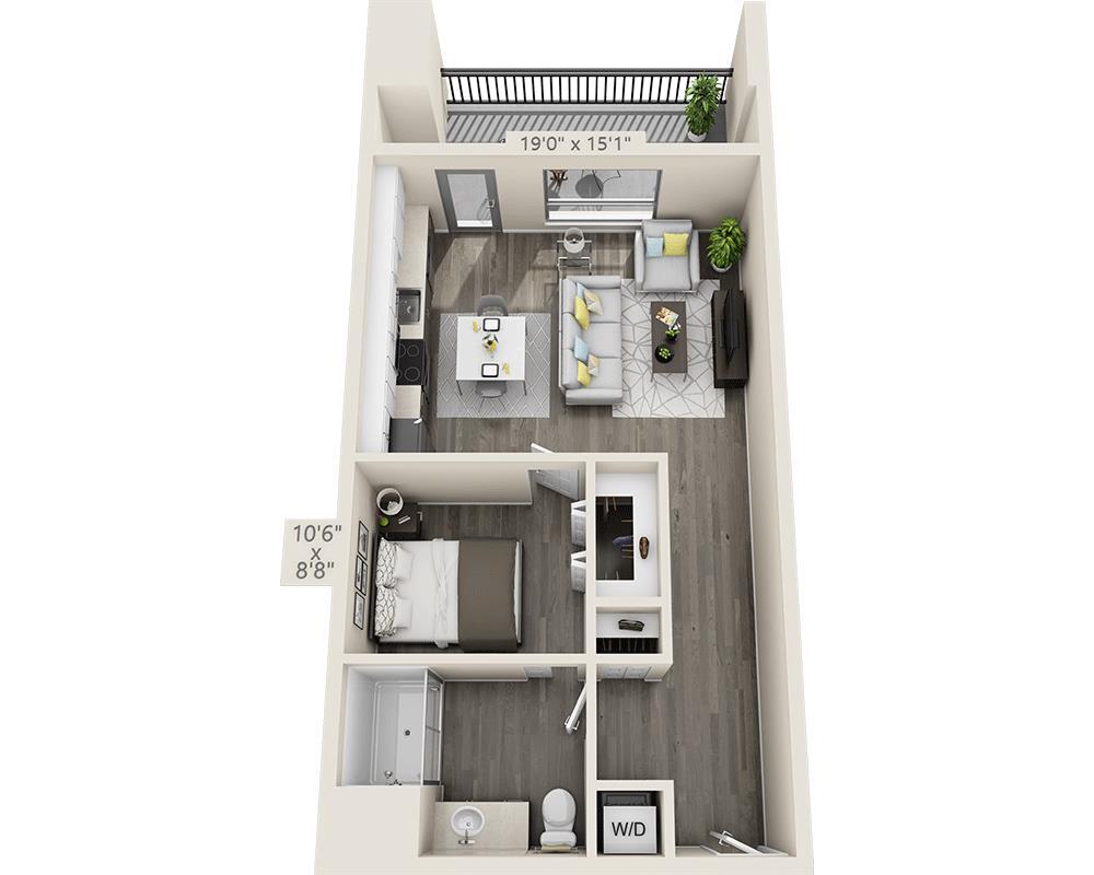 Floor Plan - One Bed (A1G-N23)