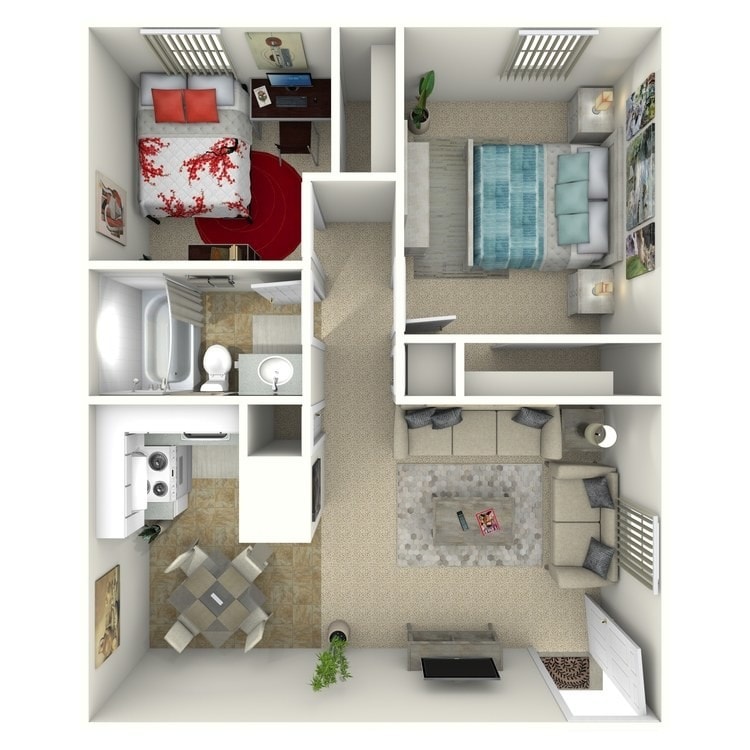 Overhead_53062.jpg - 2 Bed 1 Bath Down