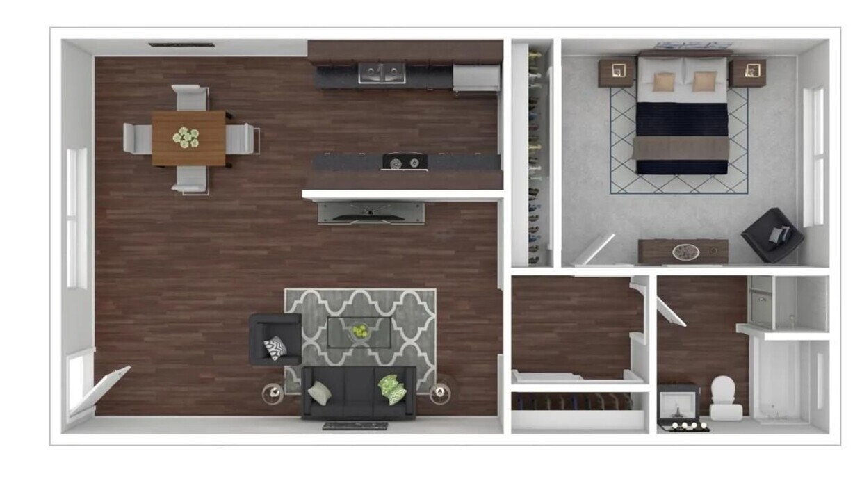 Floor Plan - 1x1PRawcB