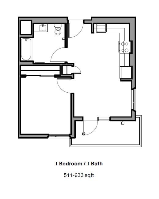 Floor Plan - One Bedroom