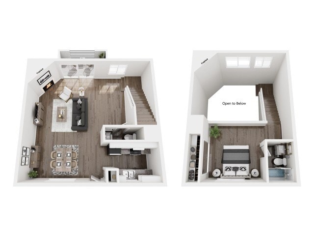 Floor Plan - 1 BD 1.5 BTH