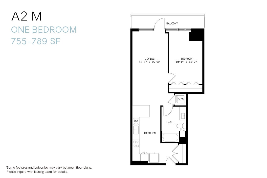 Floor Plan - One Bedroom A2m