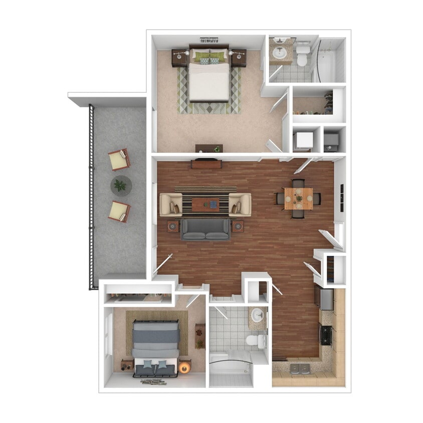 Floor Plan - 2 Bed 2 Bath