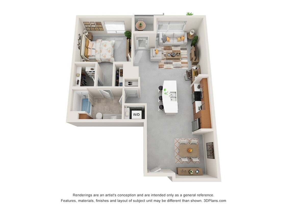 1x1H Floor Plan - 1x1H