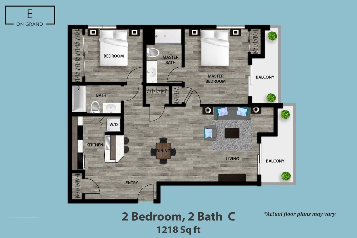 Floor Plan - 2 Bedroom, 2 Bath C