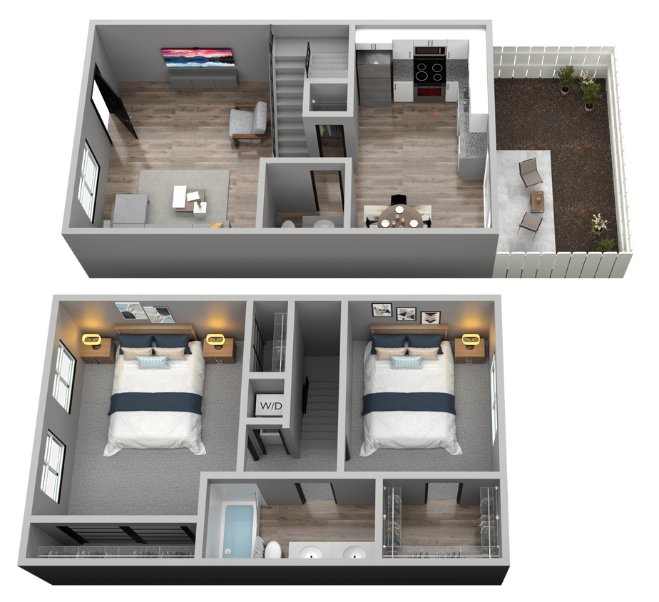 Floor Plan - 2 Bedroom 1.5 Bathroom
