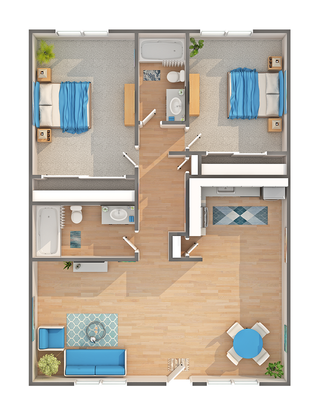 B3-50 | 2-Bedroom Floorplan - B3-50