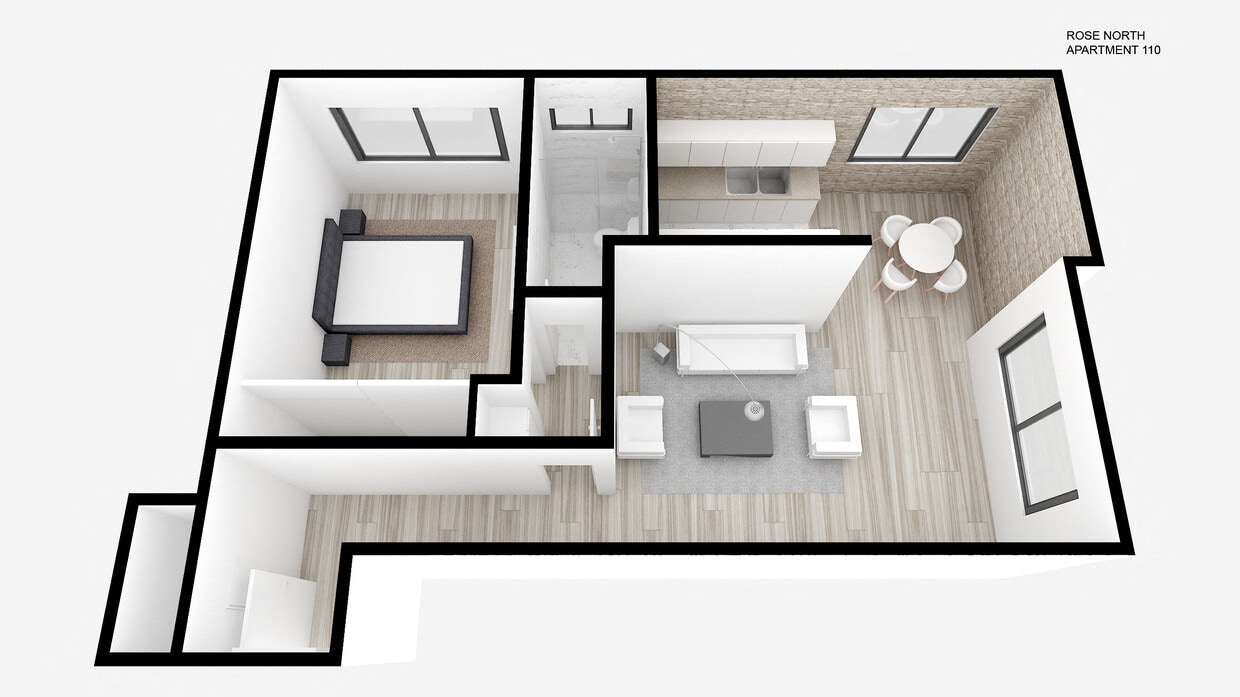Floor Plan - One Bed ~ One Bath