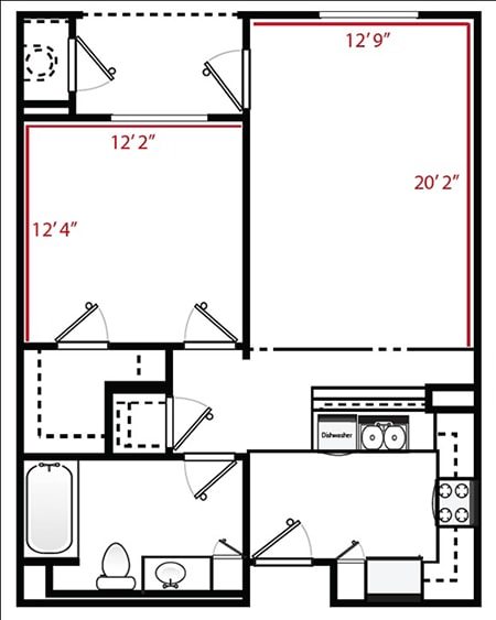 Floor Plan - One Bed/One Bath A-4