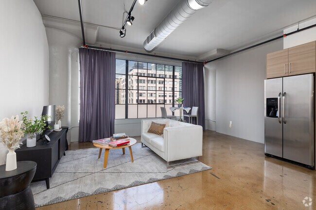1BD, 1BA - 737SF - Living Room - Maxfield Lofts